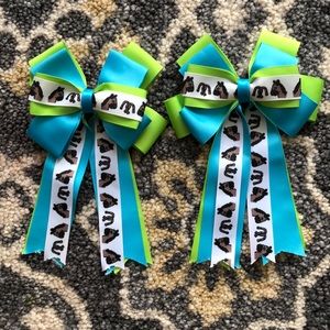 Horse show hair ribbons